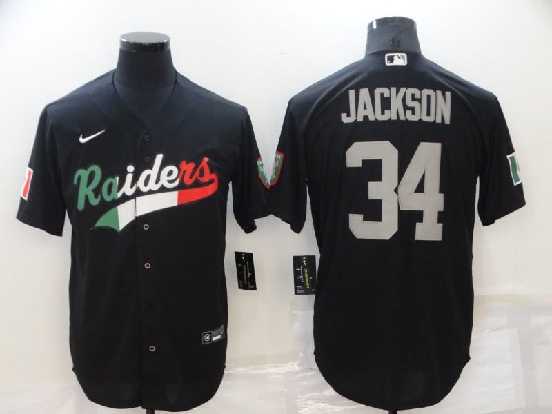 Men's Las Vegas Raiders Bo Jackson #34 Black Jersey Joint Edition